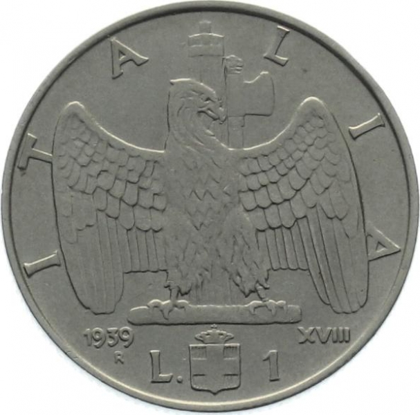Italien 1 Lira 1939 - XVIII.